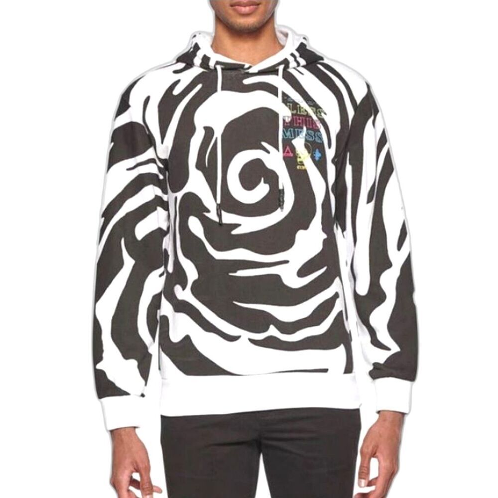Eleven Paris Bless This Mess Cotton Hoodie Swirl Aop Skull Mens Size Large 42 44